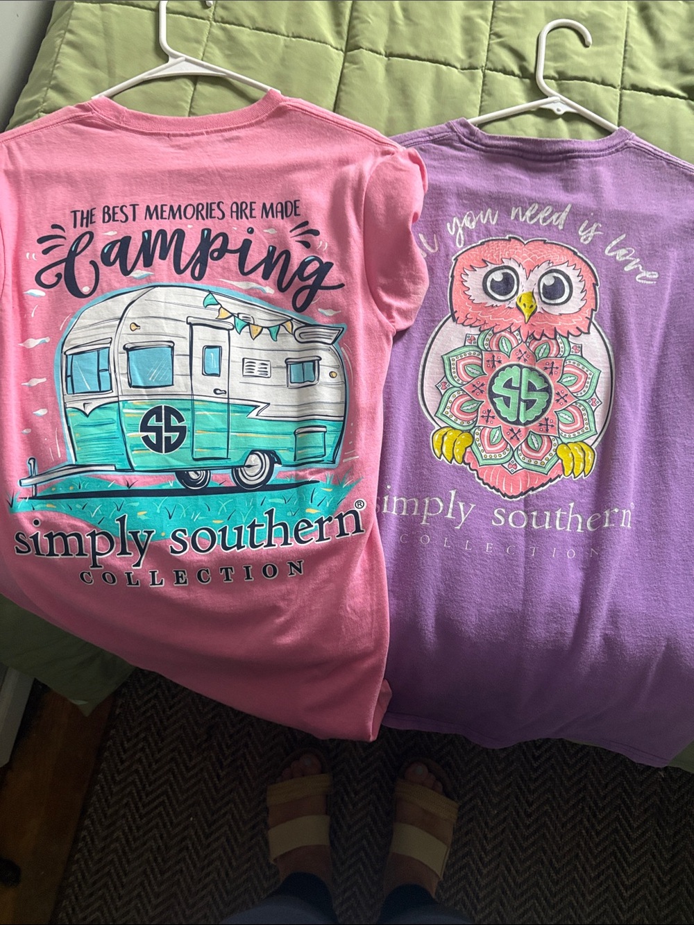Simply Southern Pink and Purple Short Sleeve Graphic Tees